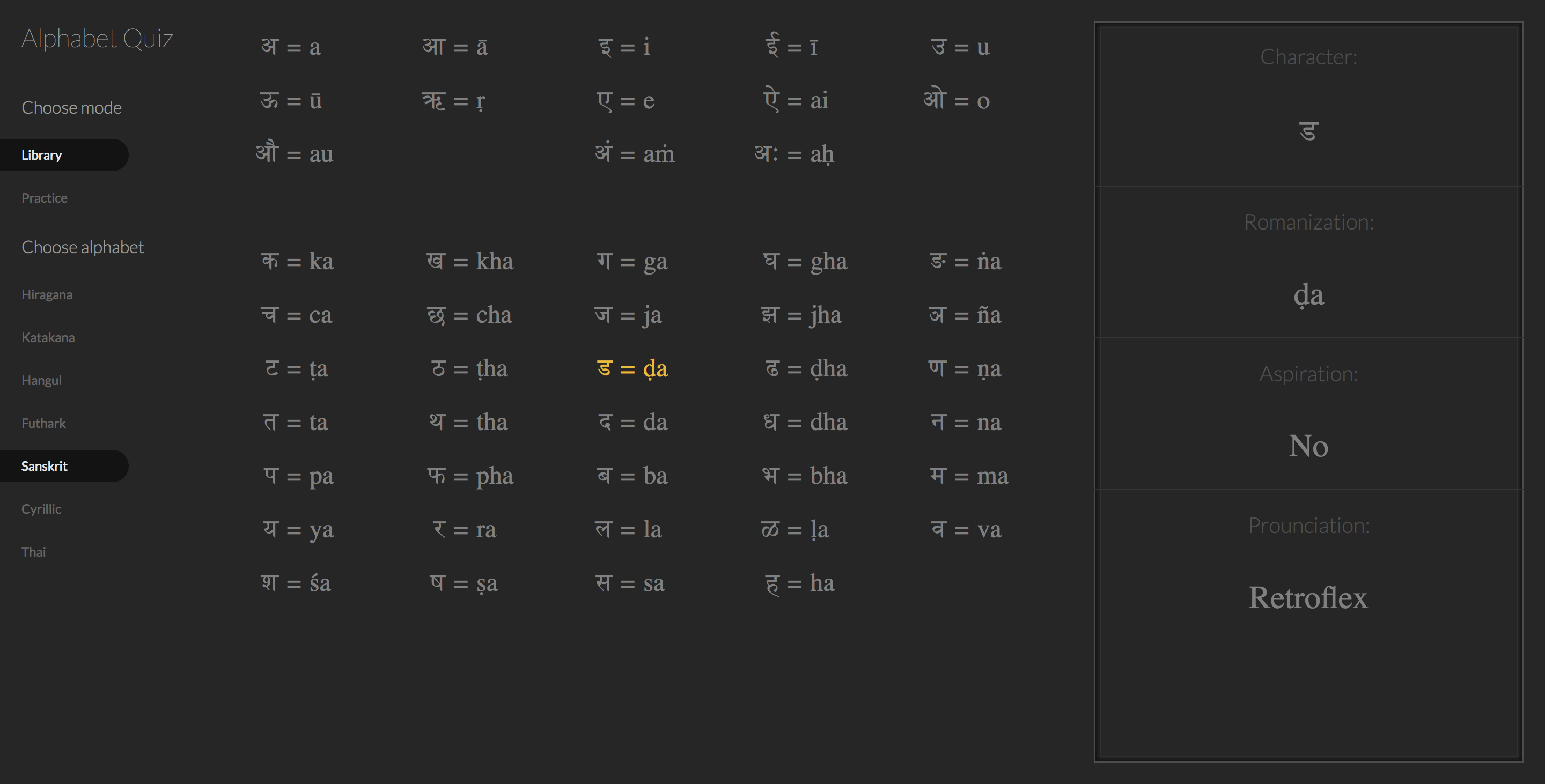 Alphabet Quiz Sample 1